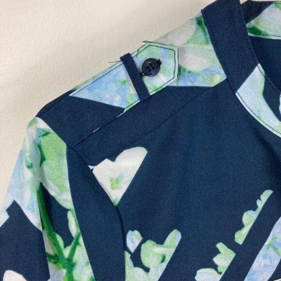 Womens Calvin Klein Floral Trellis Button Blouse Shirt S - Picture 6 of 8